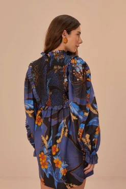 FARM Rio Black Pietra Floral Mini Dress Online