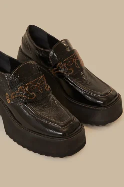 FARM Rio Black Platform Loafer Outlet