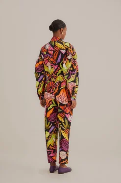 FARM Rio Black Psychedelic Garden Jumpsuit Hot