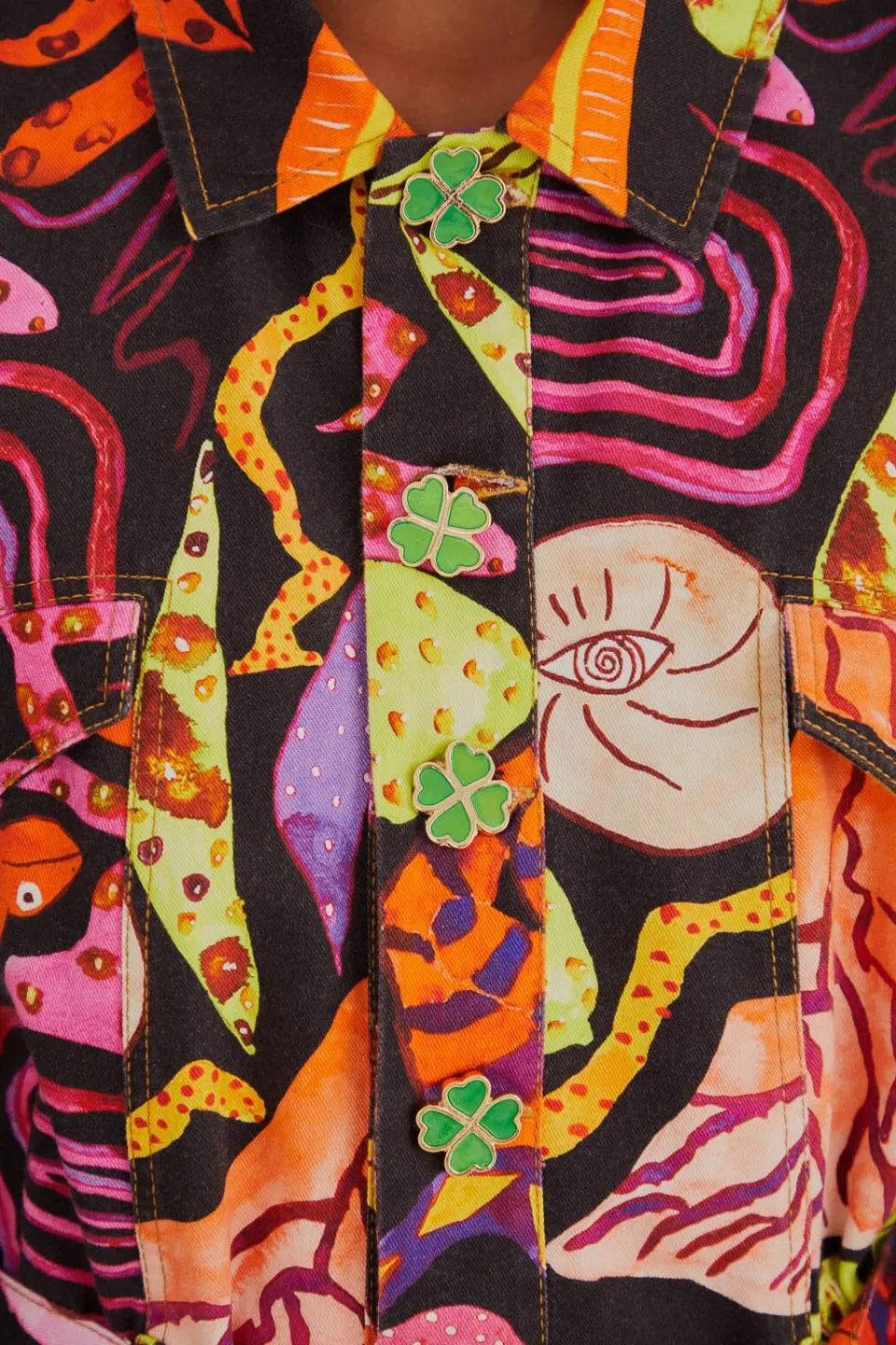 FARM Rio Black Psychedelic Garden Jumpsuit Hot