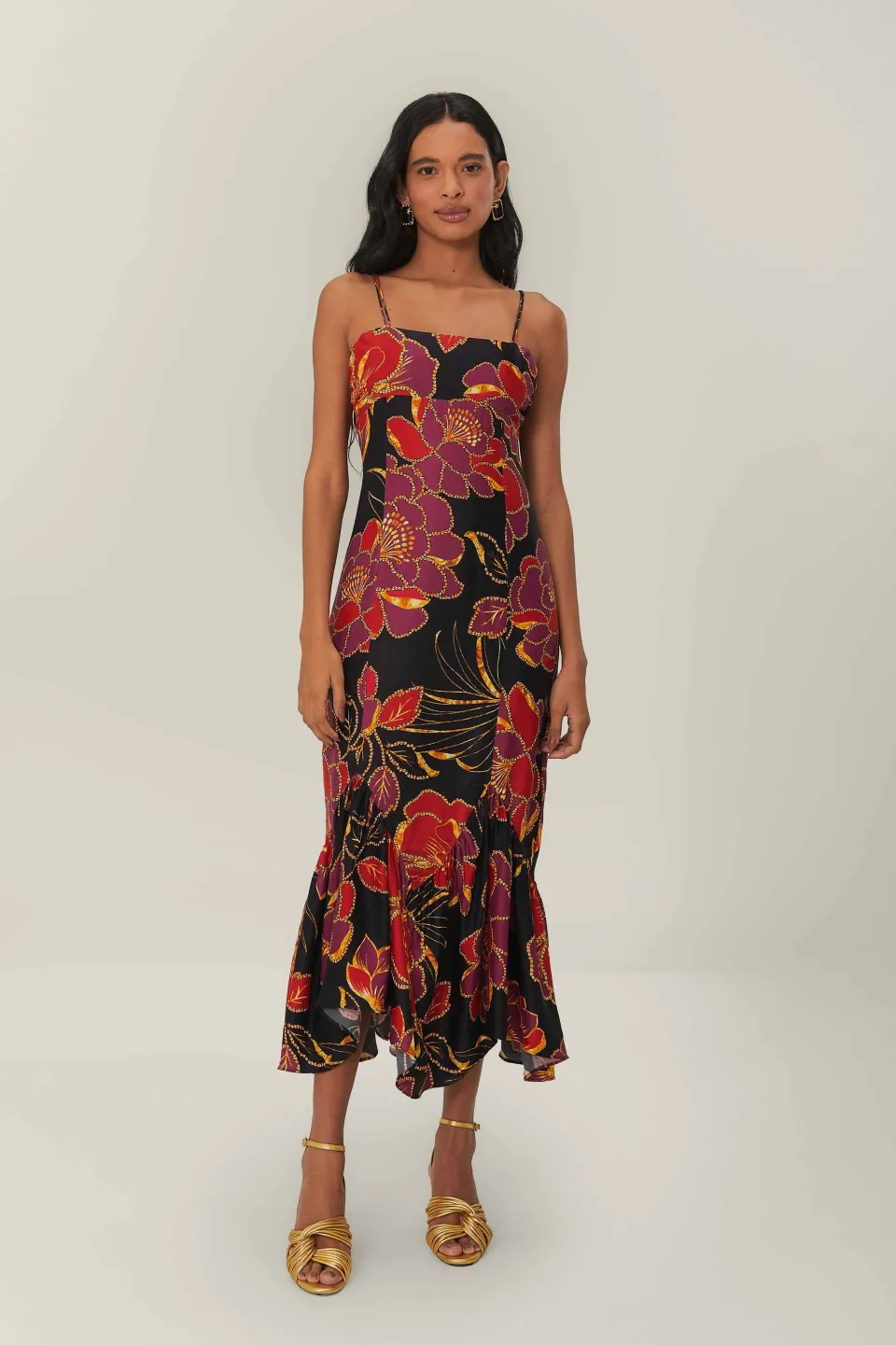 FARM Rio Black Shiny Chita LENZING™ ECOVERO™ Maxi Dress Online