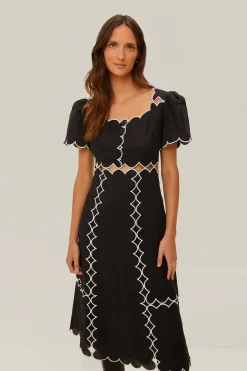 FARM Rio Black Short Sleeve LENZING™ ECOVERO™ Euroflax™ Maxi Dress Online