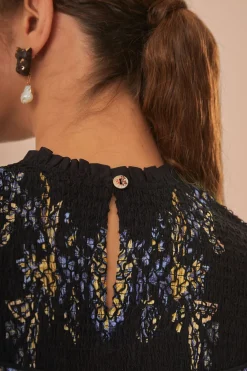 FARM Rio Black Stitched Garden Blouse Online