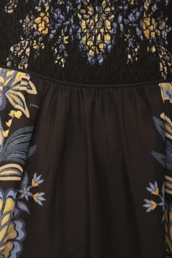 FARM Rio Black Stitched Garden Blouse Online