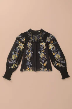 FARM Rio Black Stitched Garden Blouse Online