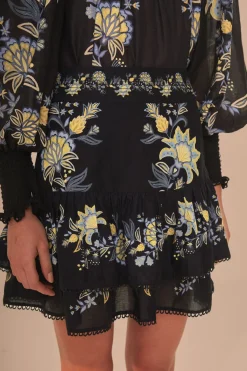 FARM Rio Black Stitched Garden Mini Skirt Online