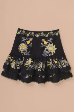 FARM Rio Black Stitched Garden Mini Skirt Online