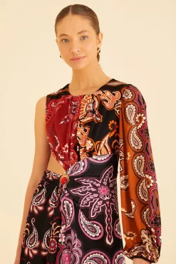 FARM Rio Black Sweet Mermaids One Shoulder Maxi Dress Discount