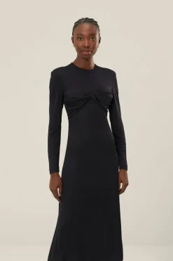 FARM Rio Black Twisted Cup Midi Dress Clearance