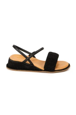 FARM Rio Black Wedge Espadrille Sandal Discount