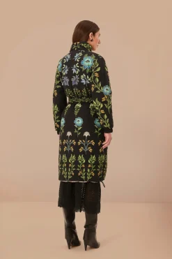 FARM Rio Black Winter Garden Reversible Maxi Puffer Jacket Hot