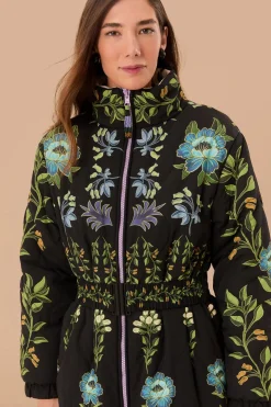 FARM Rio Black Winter Garden Reversible Maxi Puffer Jacket Hot
