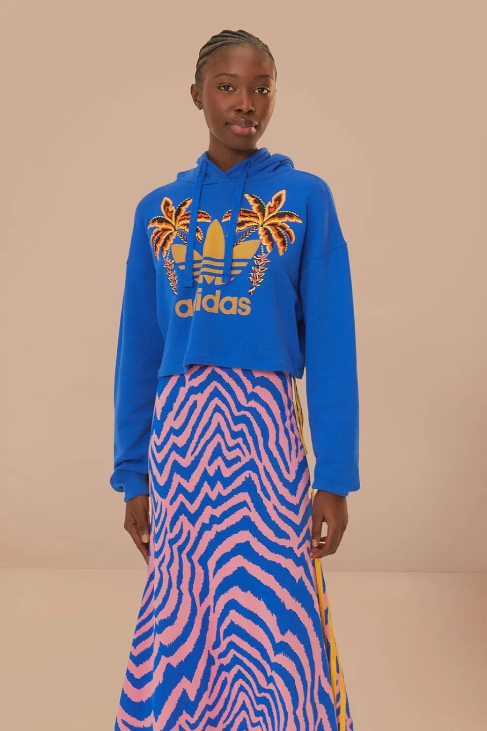 FARM Rio Blue Adidas Maxi Skirt Clearance