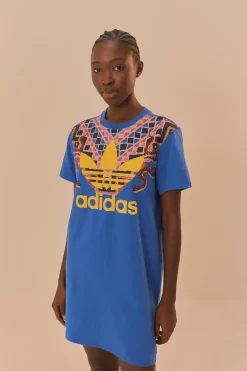 FARM Rio Blue Adidas T-Shirt Dress Clearance