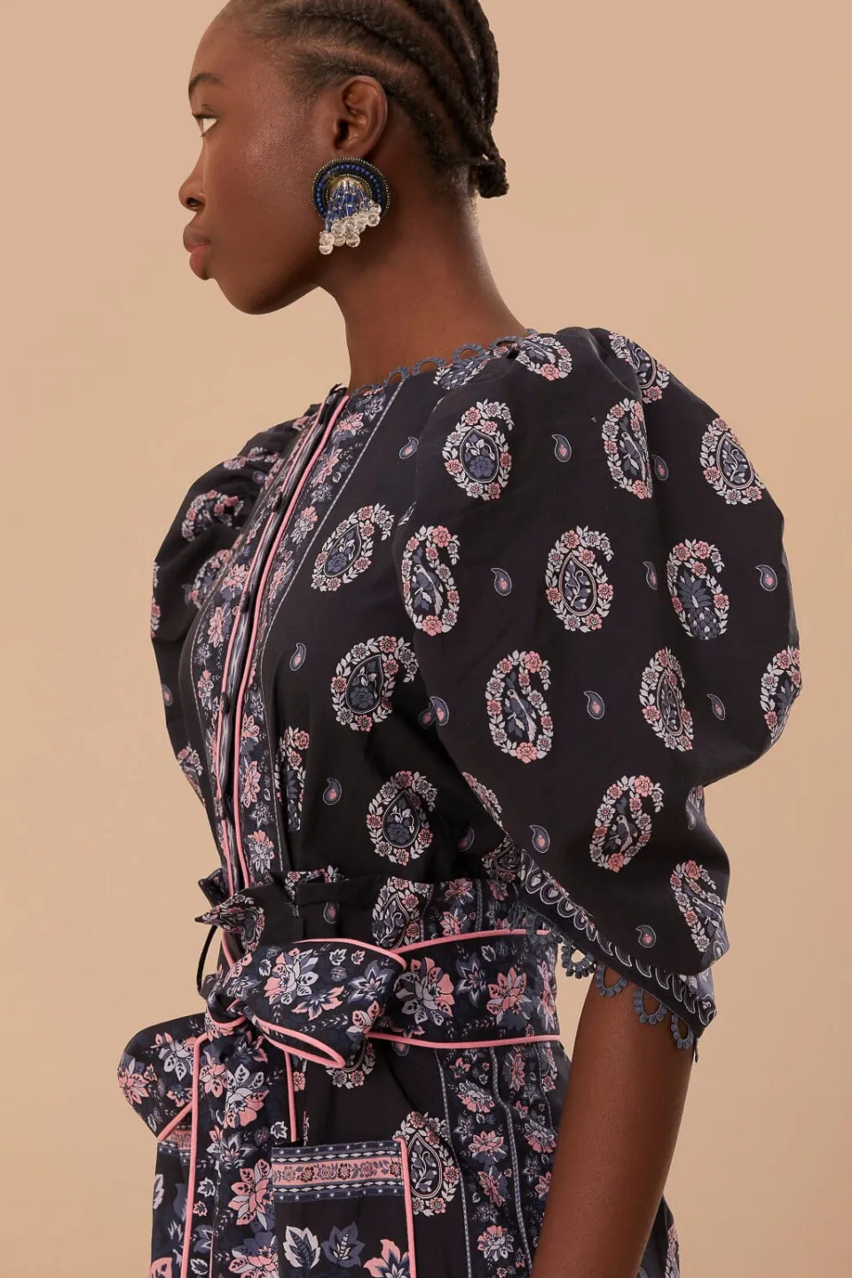 FARM Rio Blue Ayla Short Sleeve Jumpsuit Best