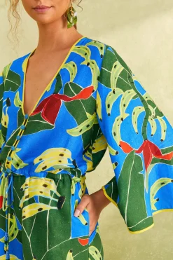 FARM Rio Blue Banana Leaves Romper