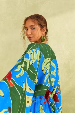 FARM Rio Blue Banana Leaves Romper