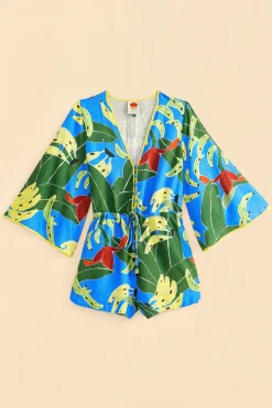 FARM Rio Blue Banana Leaves Romper