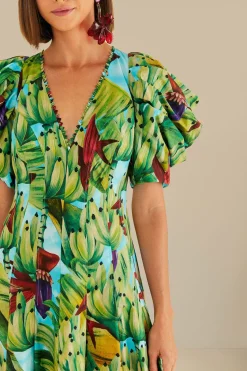 FARM Rio Blue Banana Pingo Midi Dress Best