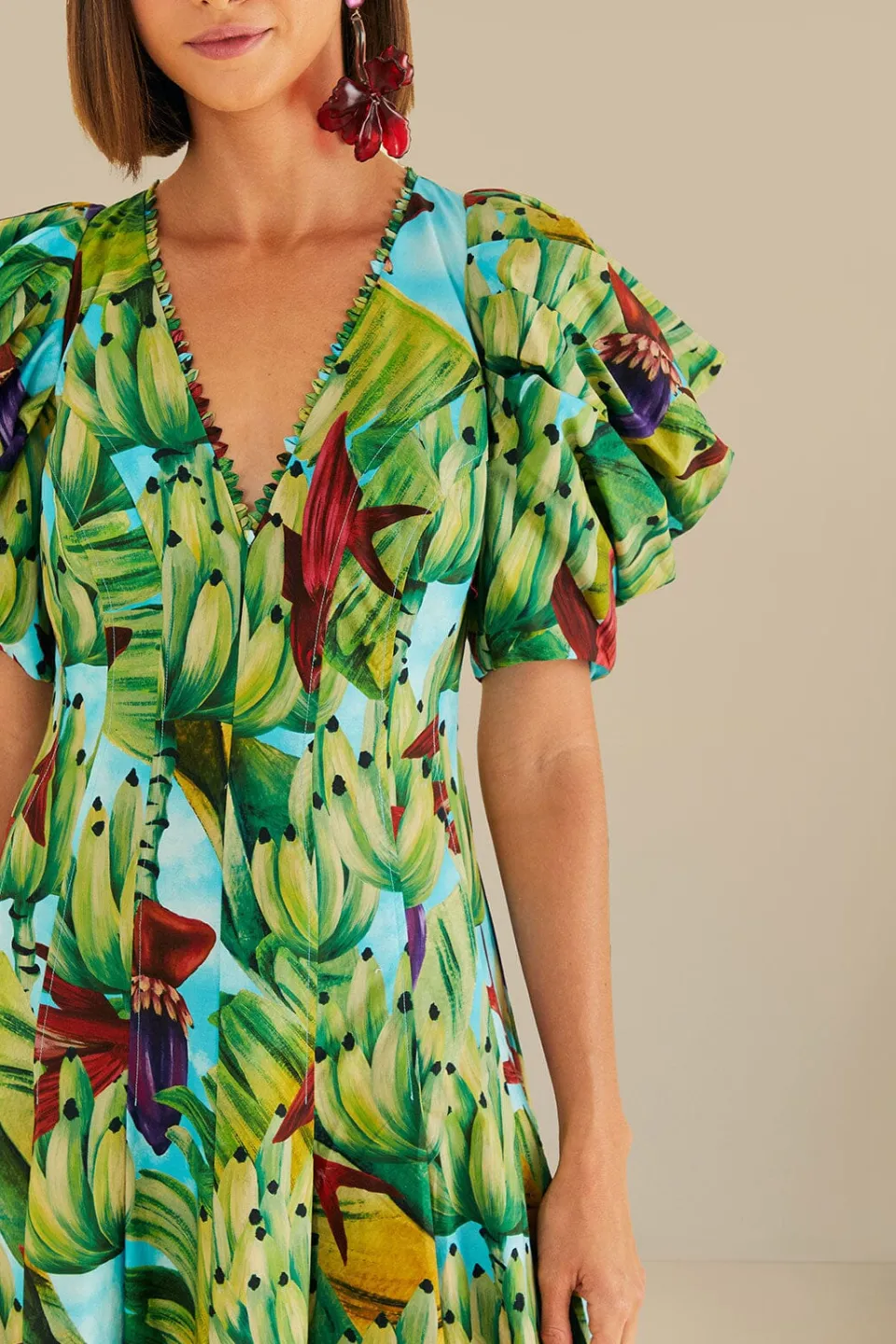 FARM Rio Blue Banana Pingo Midi Dress Best