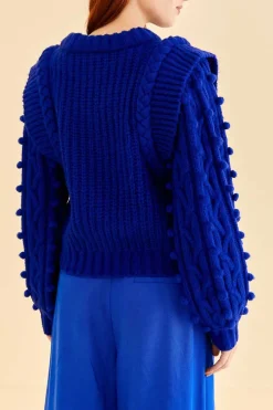 FARM Rio Blue Braided Sweater