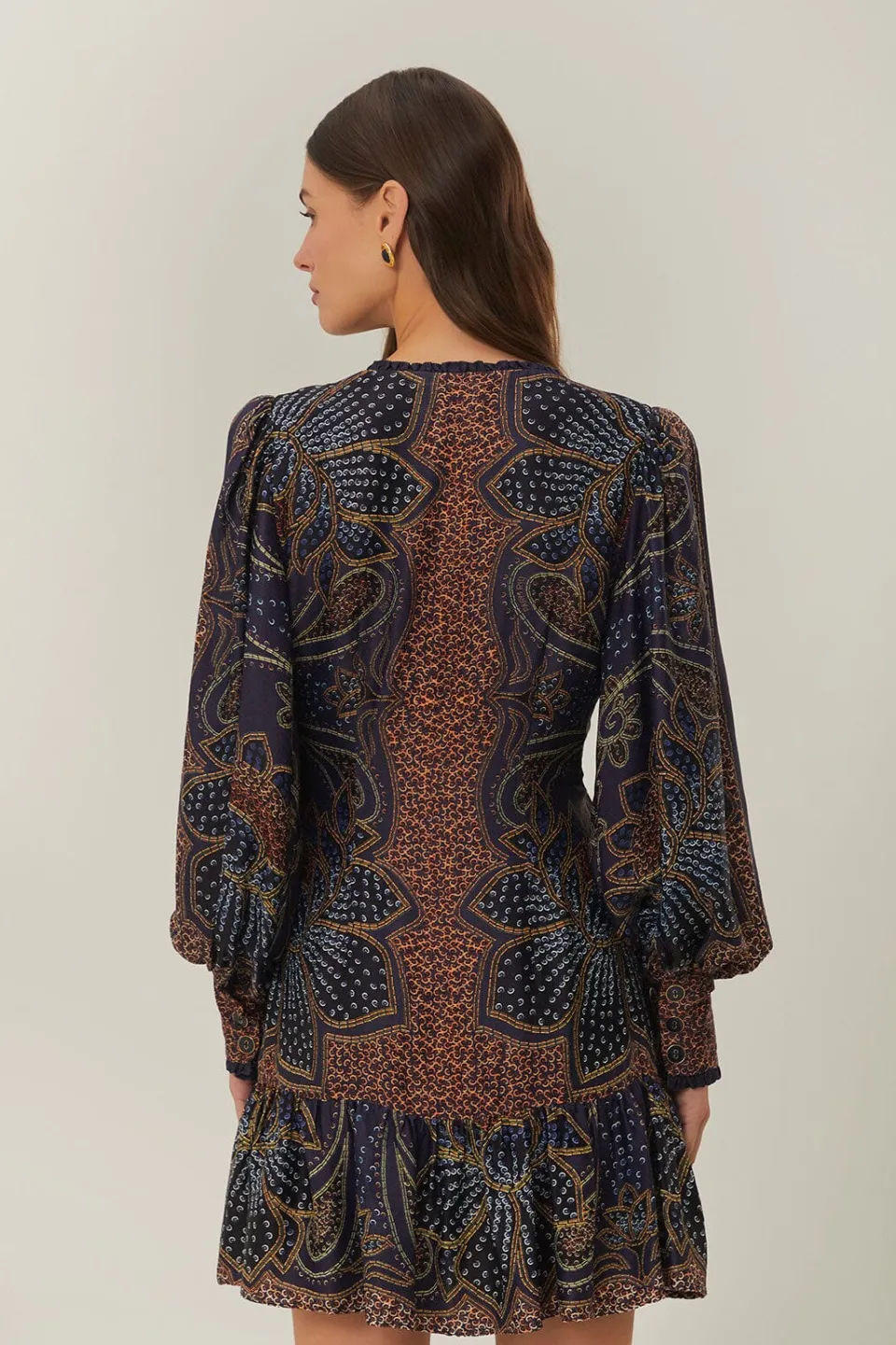 FARM Rio Blue Floral Glam LENZING™ ECOVERO™ Mini Dress Outlet