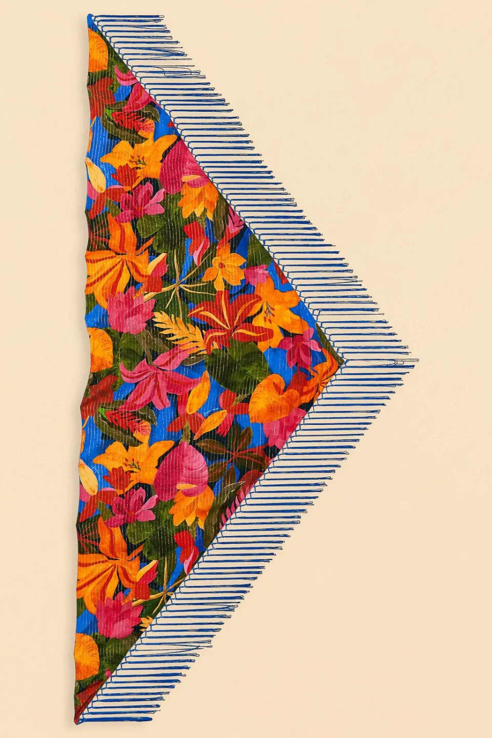 FARM Rio Blue Floral Tropical & Colorful Stripes Sarong Best