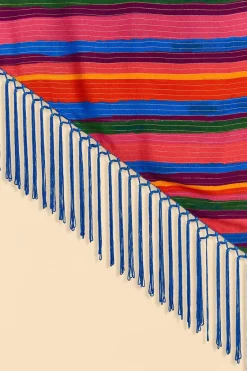 FARM Rio Blue Floral Tropical & Colorful Stripes Sarong Best