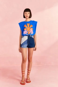 FARM Rio Blue Kissed By The Sun Organic Cotton T-Shirt
