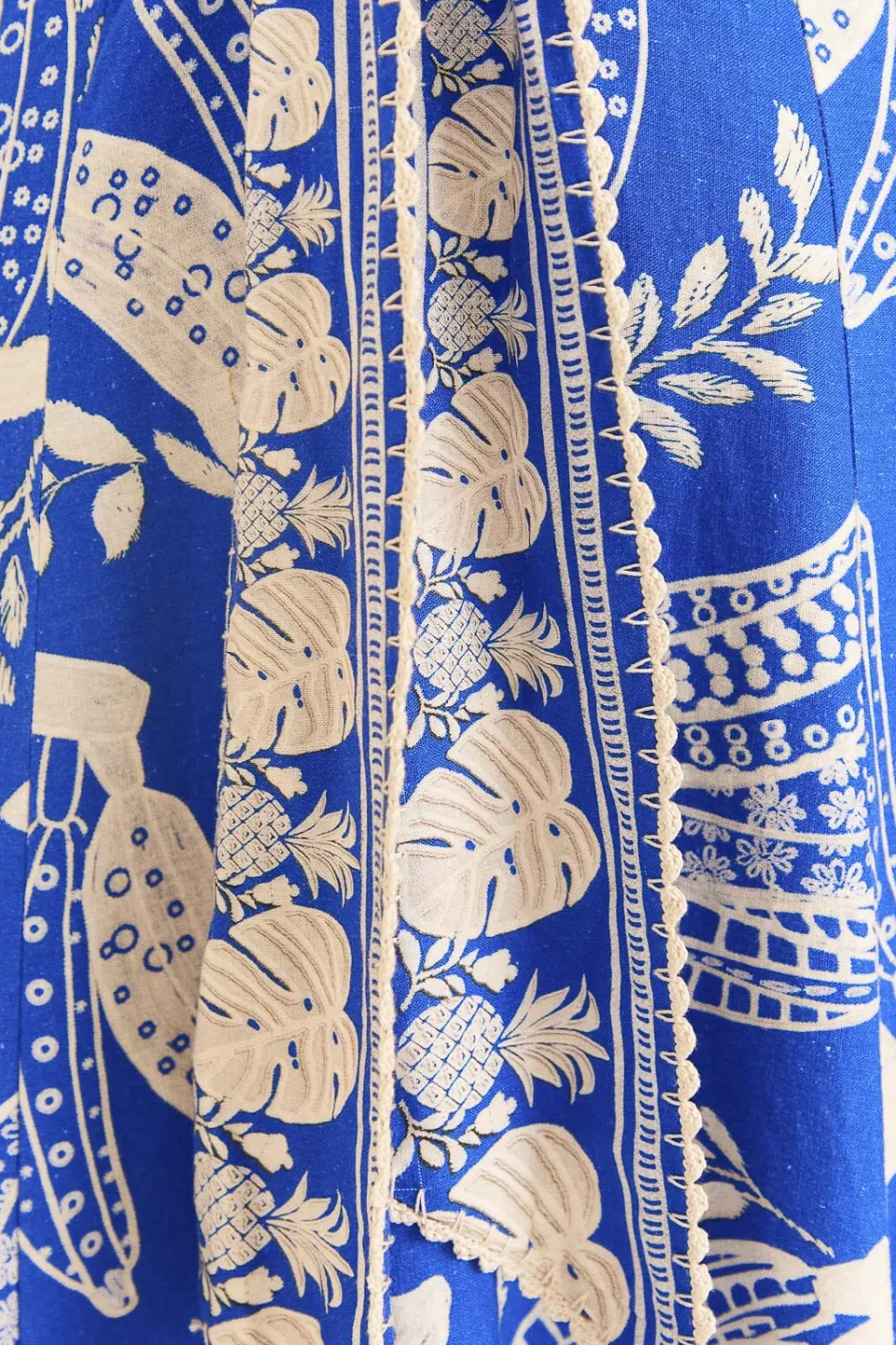 FARM Rio Blue Lace Banana Midi Dress Hot