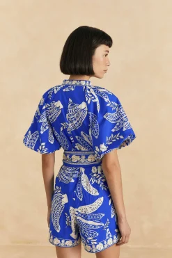 FARM Rio Blue Lace Banana Romper Online