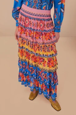 FARM Rio Blue Lucy Floral Ainika Maxi Skirt Best