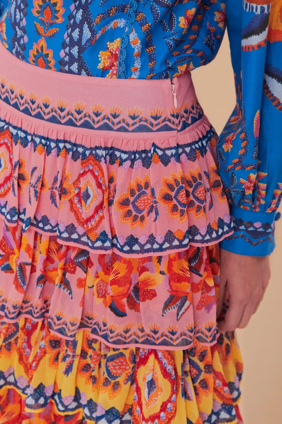 FARM Rio Blue Lucy Floral Ainika Maxi Skirt Best