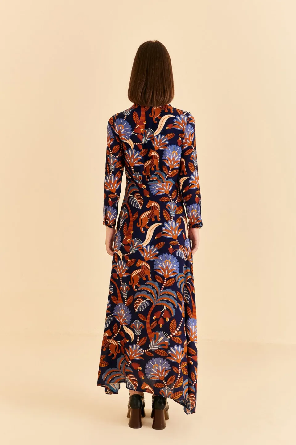 FARM Rio Blue Nature Beauty Long Sleeve Maxi Dress Best