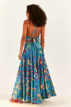 FARM Rio Blue Ocean Stories Maxi Dress Clearance