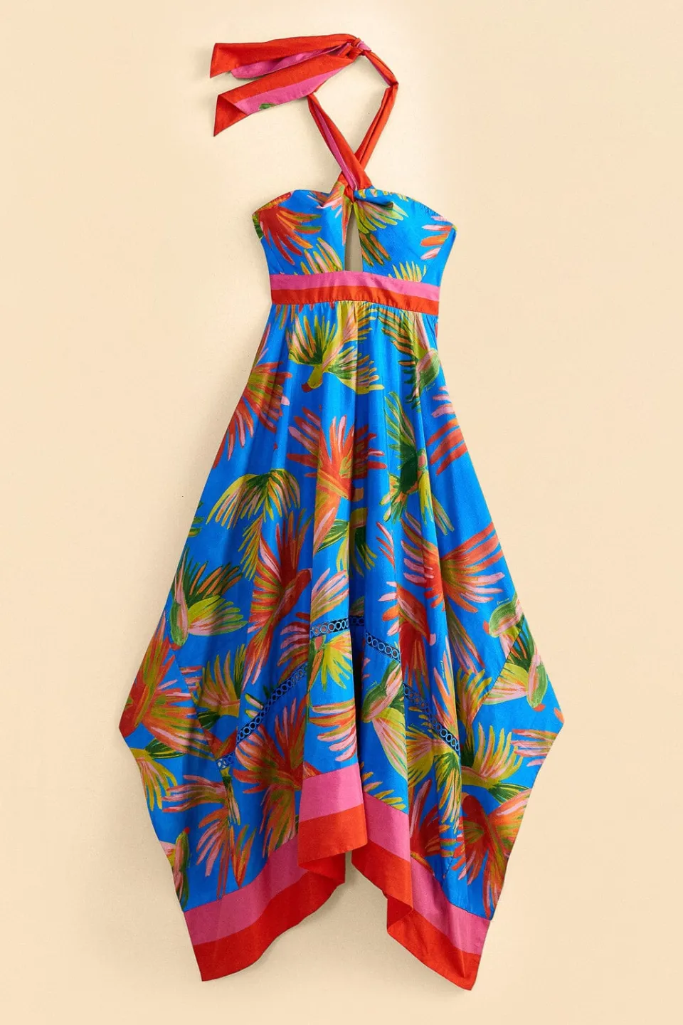 FARM Rio Blue Painted Birds Maxi Dress Hot