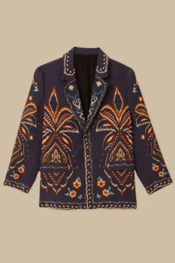 FARM Rio Blue Pineapple Ikat Blazer
