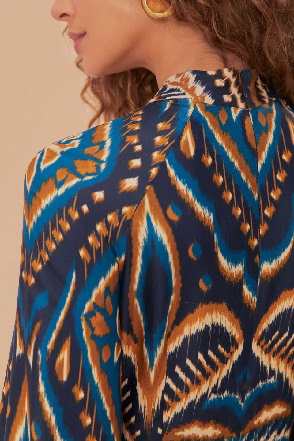FARM Rio Blue Pineapple Ikat LENZING™ ECOVERO™ Viscose Mini Dress Best