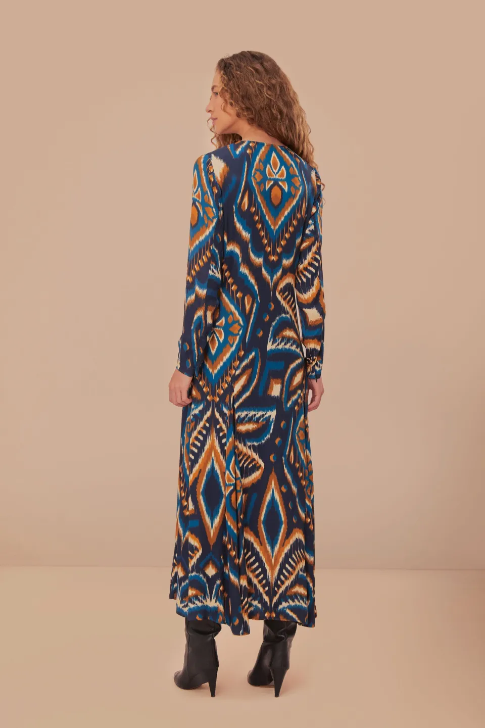 FARM Rio Blue Pineapple Ikat LENZING™ ECOVERO™ Viscose Maxi Dress Sale