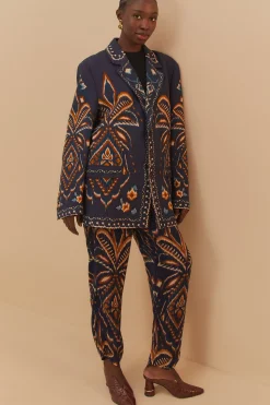 FARM Rio Blue Pineapple Ikat Pants Discount