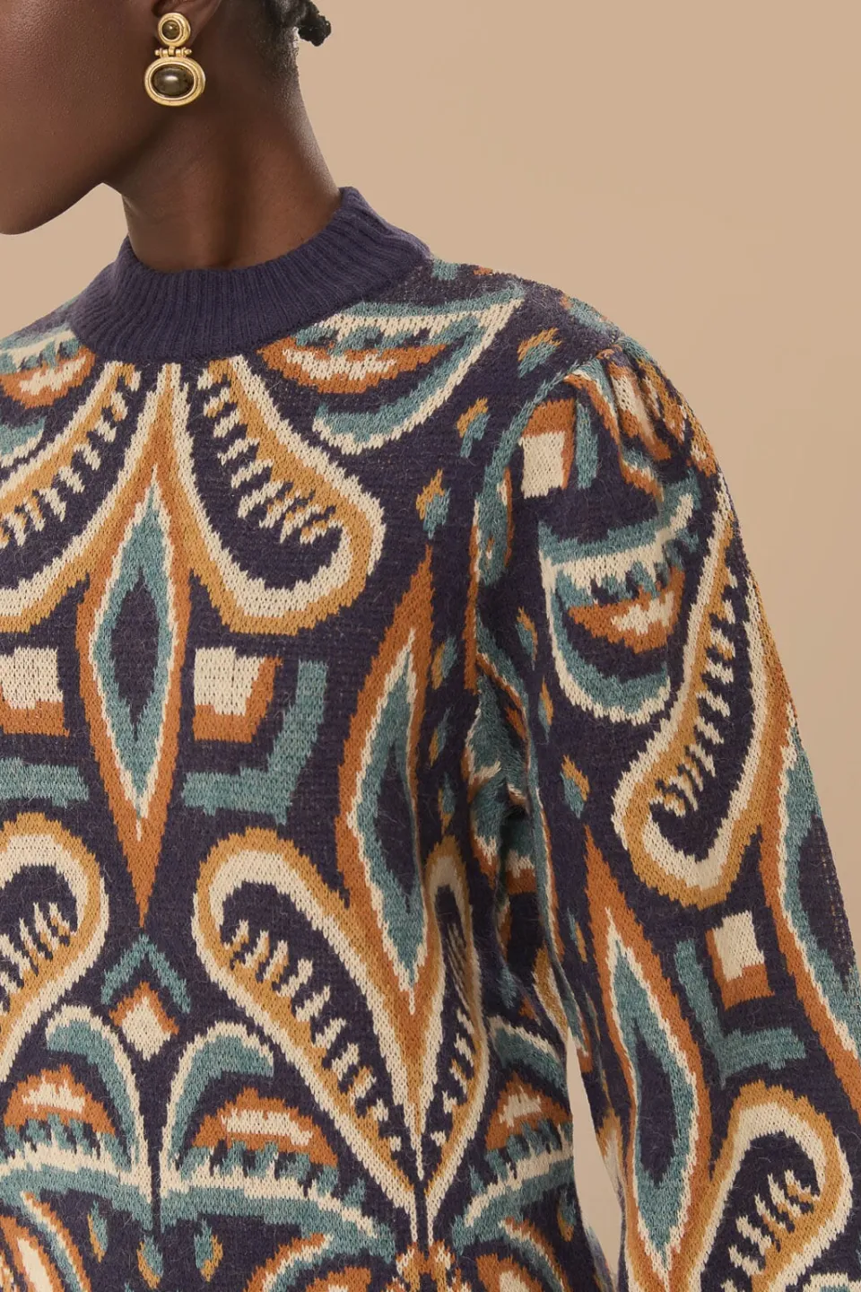 FARM Rio Blue Pineapple Ikat Sweater Dress Best