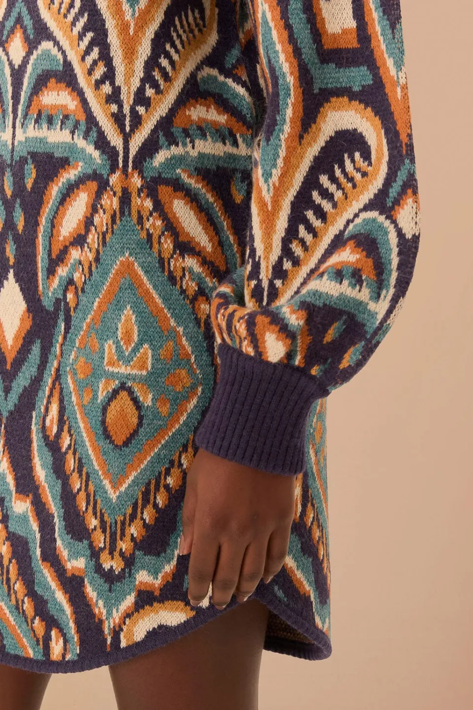 FARM Rio Blue Pineapple Ikat Sweater Dress Best