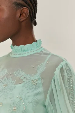 FARM Rio Blue Short Sleeve Blouse Online