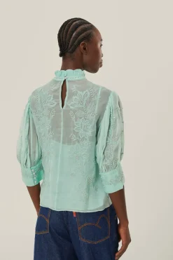 FARM Rio Blue Short Sleeve Blouse Online