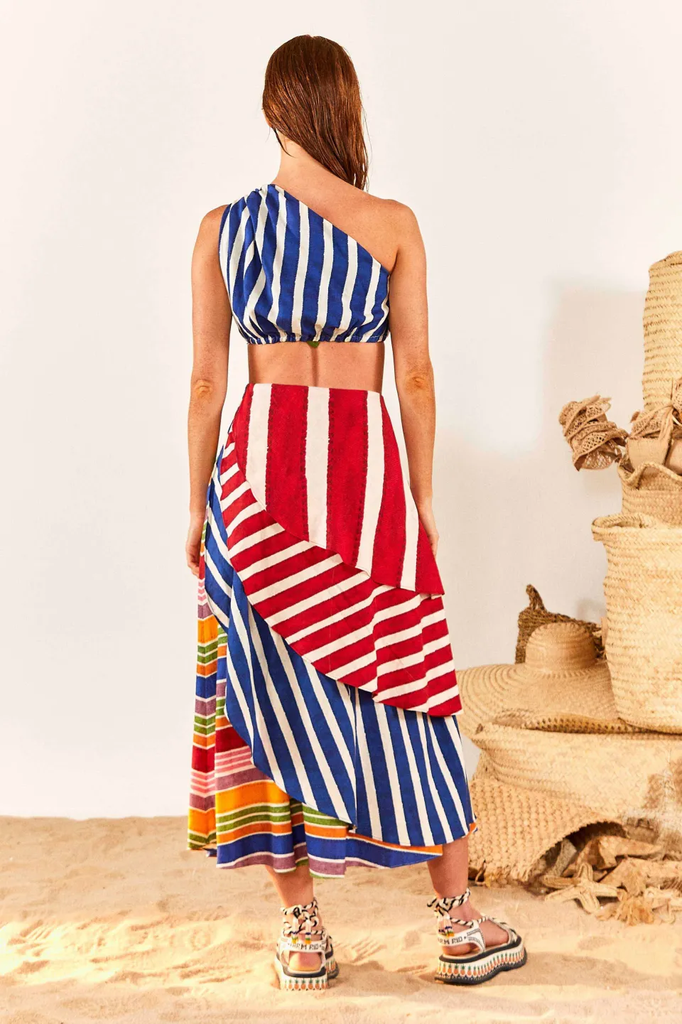 FARM Rio Blue Stripes Twisted Top Sale