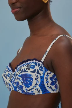 FARM Rio Blue Tile Dream Bikini Top Discount