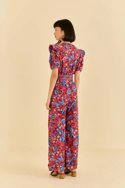 FARM Rio Blush Floral Birds Jumpsuit New