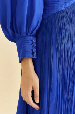 FARM Rio Bright Blue Fringes Maxi Dress Outlet