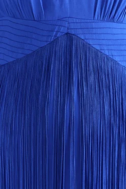 FARM Rio Bright Blue Fringes Maxi Dress Outlet