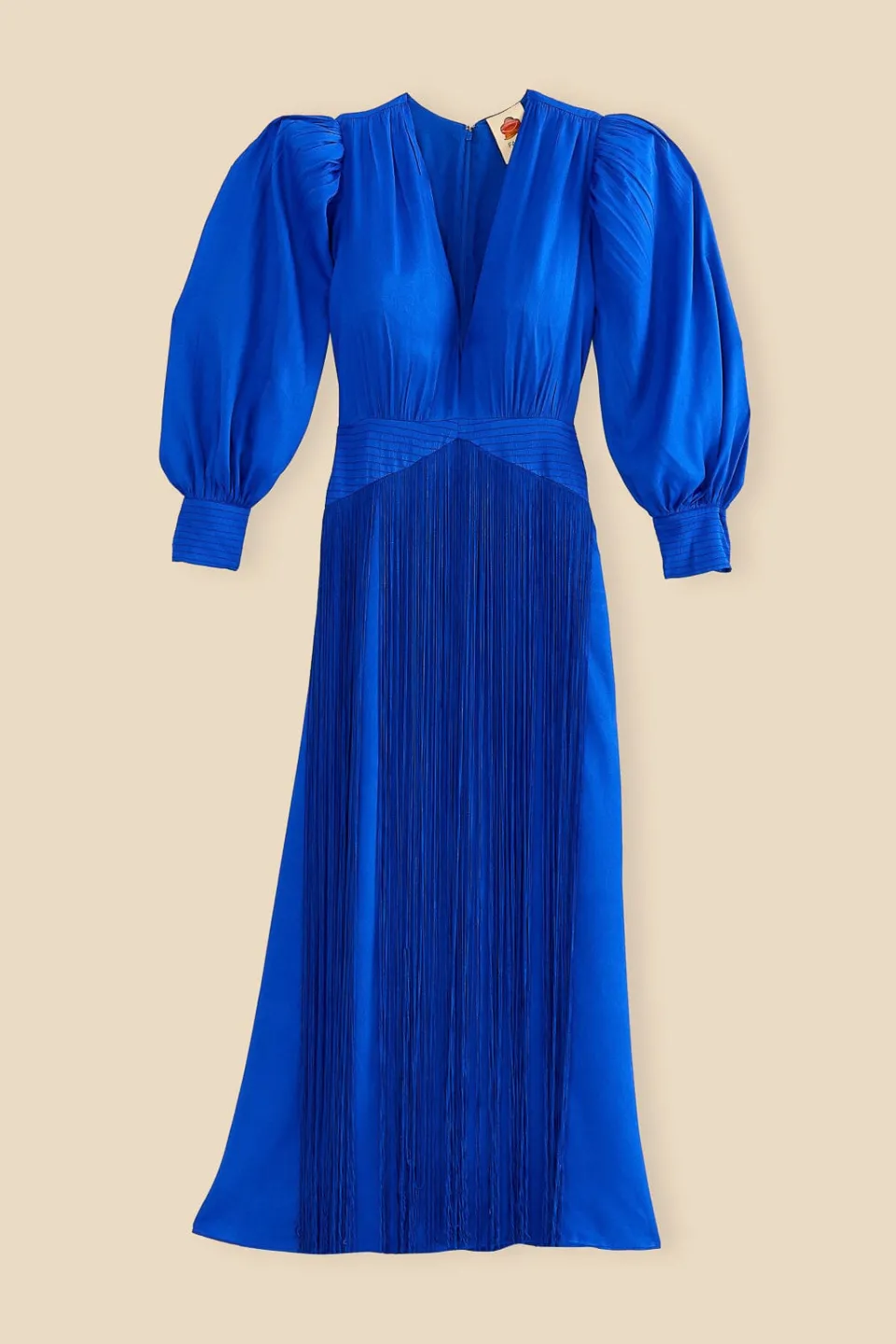 FARM Rio Bright Blue Fringes Maxi Dress Outlet